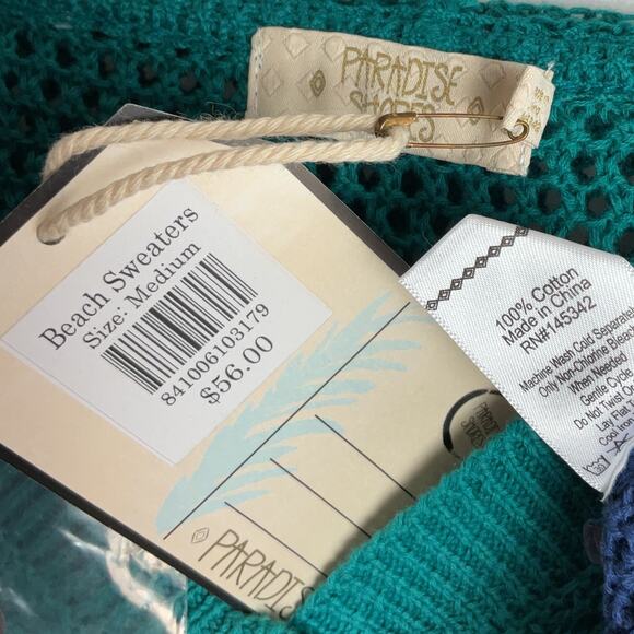 Paradise Shores Multicolor Womens Medium Hooded Beach Sweater NWT - Picture 5 of 8